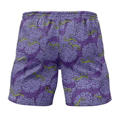 One Piece Shorts Gomu Gomu No Mi Luffy Devil Fruit Beach Shorts Purple