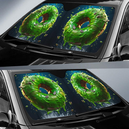 Green Donuts Car Sunshade Custom Girly Pattern Car Accessories