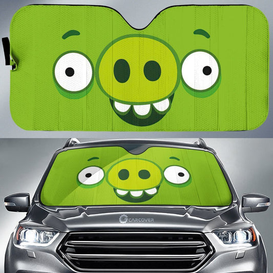 Green Pig Car Sunshade Custom Cartoon Eyes Car Accessories