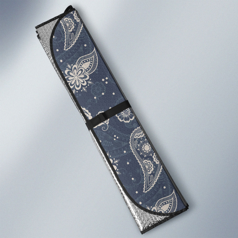 Grey Paisley Pattern Car Sunshade Custom Car Accessories