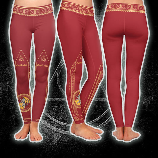 HP Leggings The Gryffindor House Flag High Waisted Legging Red For Women