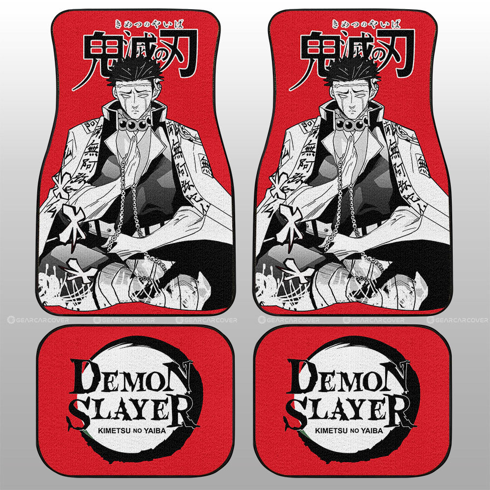 Demon Slayer Car Mats Gyomei Himejima Car Floor Mats Car Manga Style For Fans Floor Mats