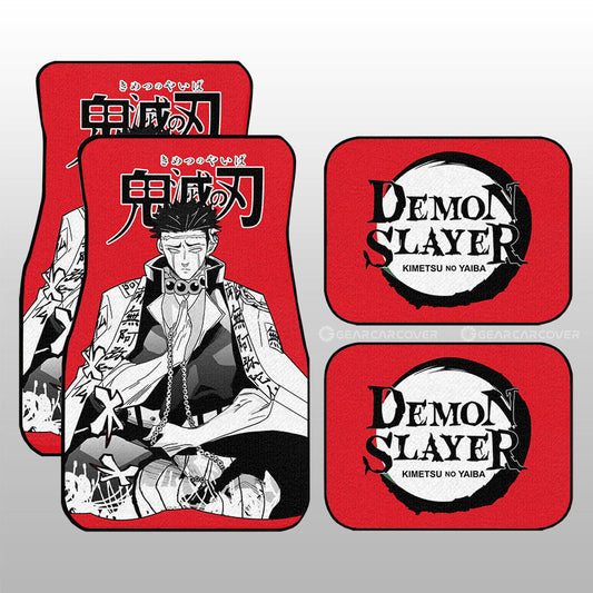 Demon Slayer Car Mats Gyomei Himejima Car Floor Mats Car Manga Style For Fans Floor Mats