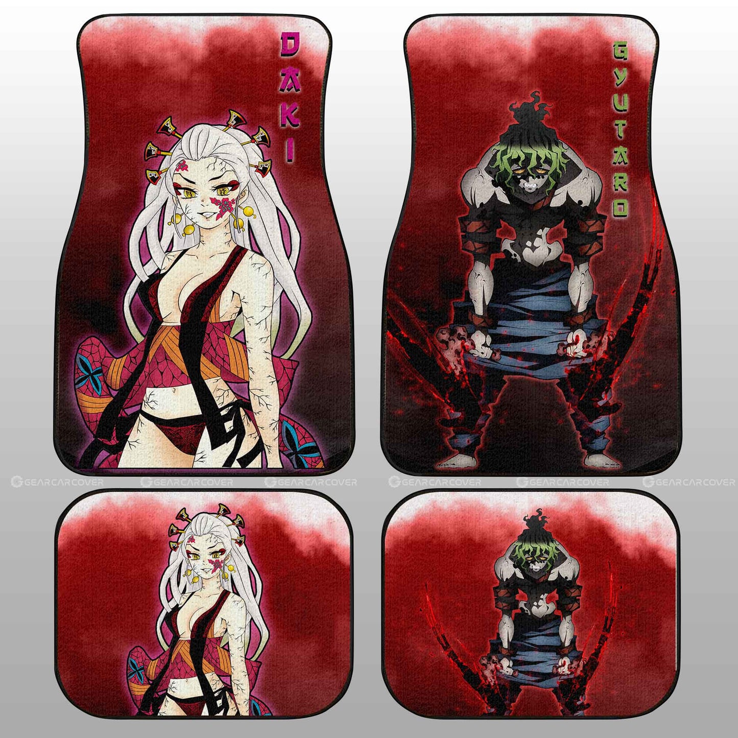 Demon Slayer Car Mats Gyutaro And Daki Car Floor Mats Demon Slayer Car Floor Mats