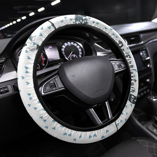 TNBC Steering Wheel Cover Dr Finklestein Heart Patterns Driving Wheel Cover White