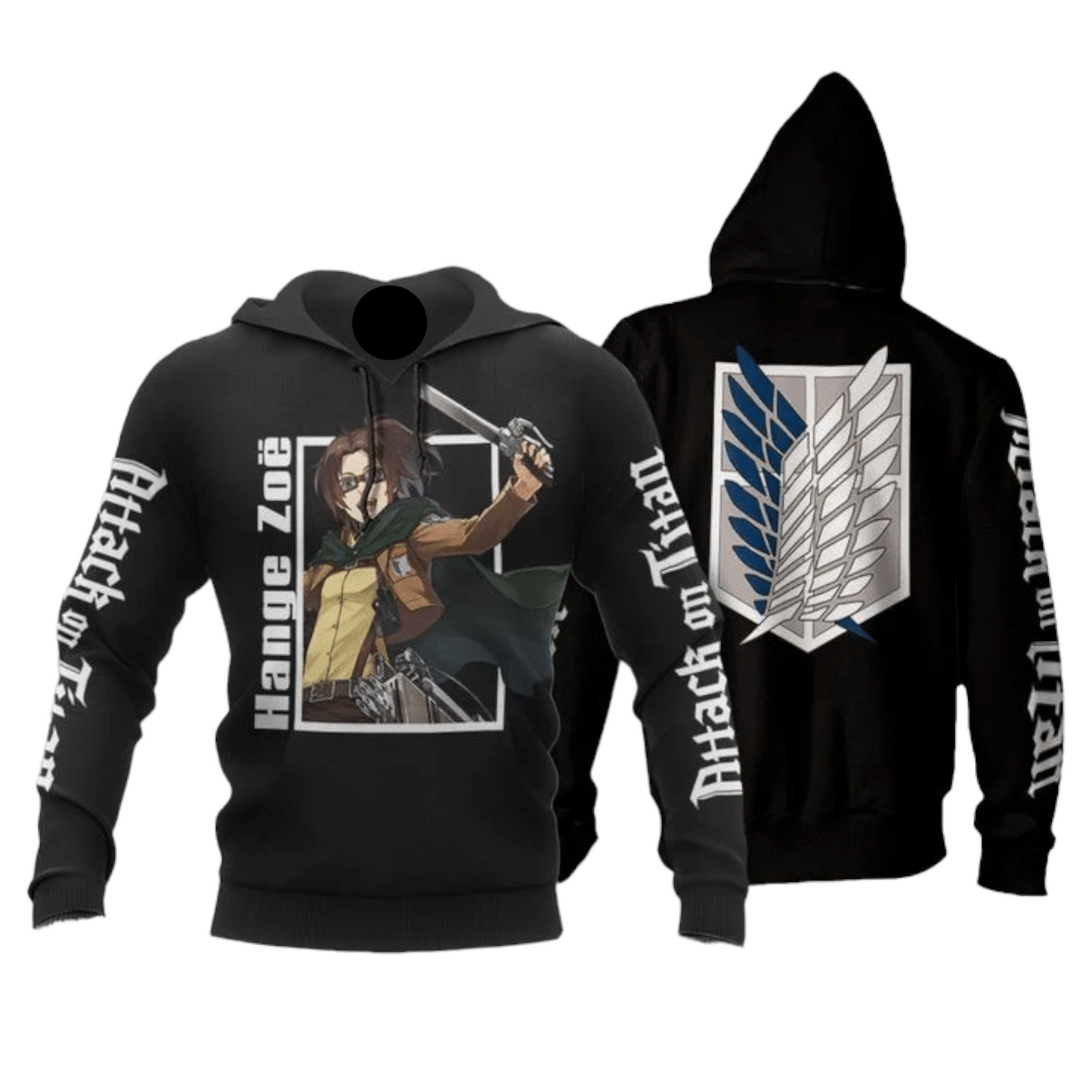 Attack On Titan Hoodie Hange Zoe Attack On Titan Graphic Hoodie Black Unisex