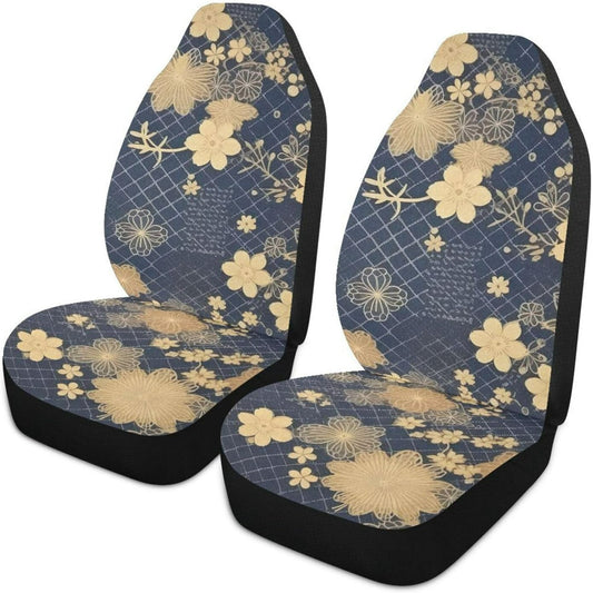 Japanese Car Seat Covers Japanese Beige Cherry Blossom Flowers Seat Covers Blue