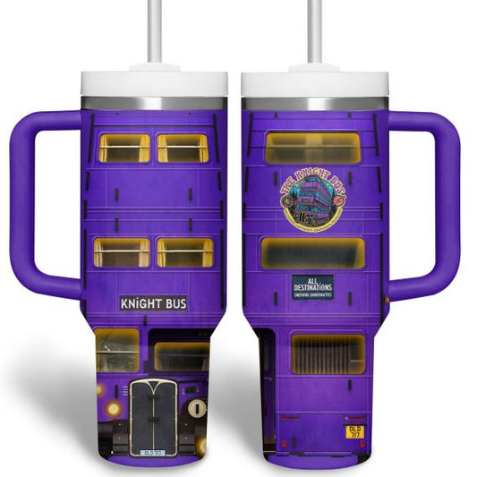 HP 40 Oz Tumbler HP Knight Bus Graphic Tumbler 40 Oz Purple