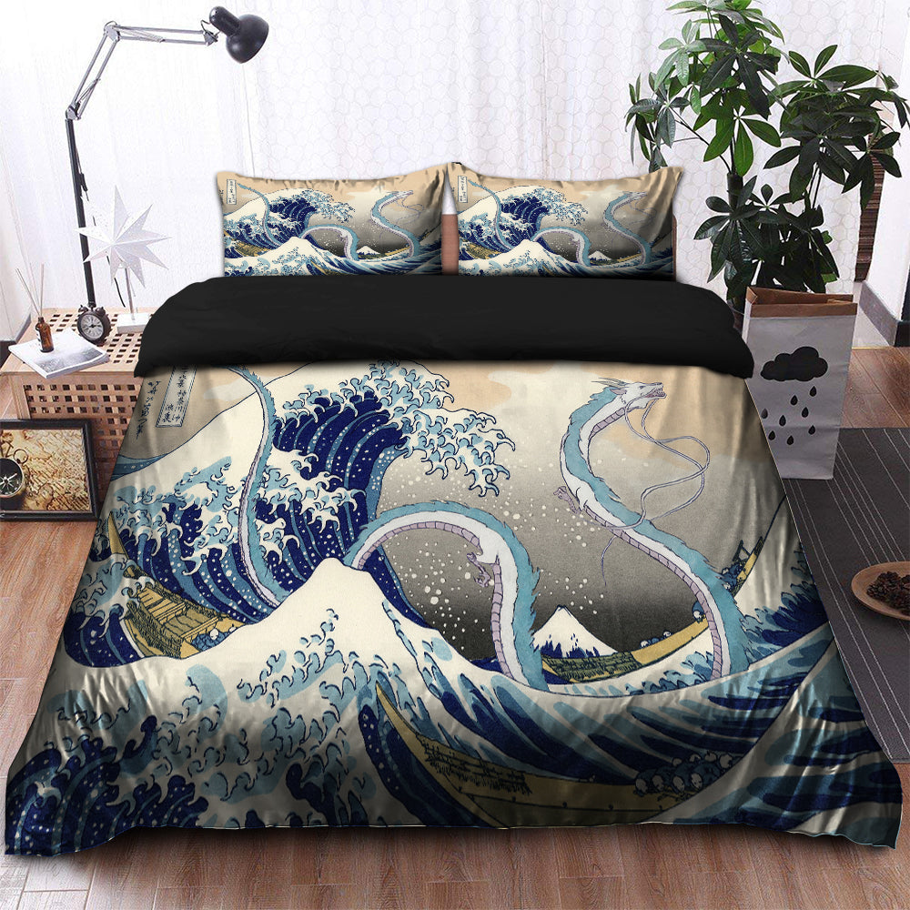Haku Dragon Ghibli Studio Spirited Away The Great Wave Japan Bedding Set