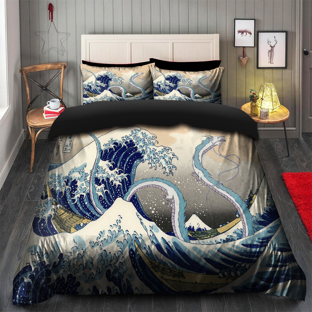 Haku Dragon Ghibli Studio Spirited Away The Great Wave Japan Bedding Set