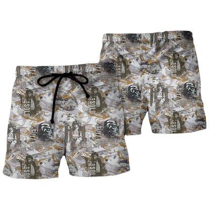 SW Shorts Han Solo Darth Vader Stormtrooper Camo Pattern Beach Shorts Gray