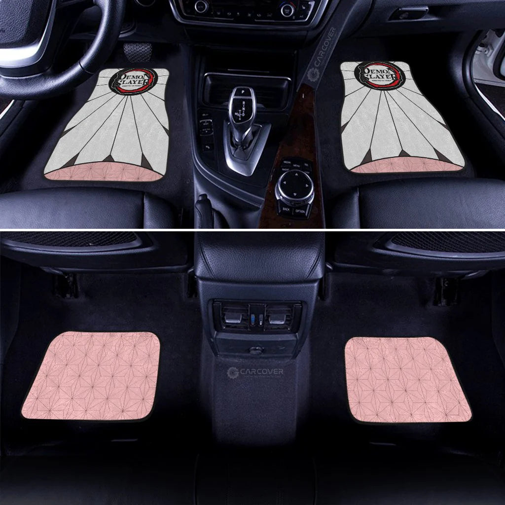 Demon Slayer Car Mats Nezuko Kamado Hanafuda Demon Slayer Car Floor Mats