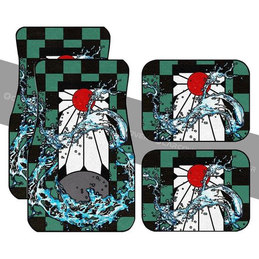 Demon Slayer Car Mats Hanafuda Tanjiro Car Floor Mats Demon Slayer Car Floor Mats