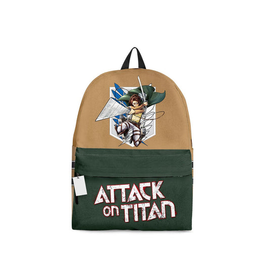 Attack On Titan Backpack Attack On Titan Hange Zoe Graphic Backpacks Brown Green