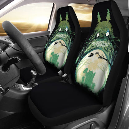 SGhibli Car Seat Covers Totoro Silhouette Art Seat Covers Green Black