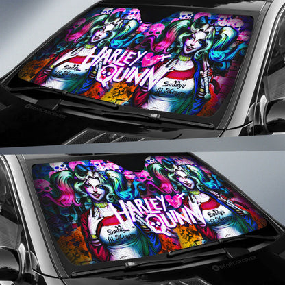 Harley Quinn Car Sun Shade Harley Quinn Suicide Squad Anime Style Winshield Sun Shade Colorful