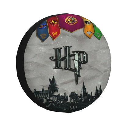 HP Spare Tire Cover HP Castle Silhouette Houses Symbol Tire Covers Gray