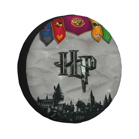 HP Spare Tire Cover HP Castle Silhouette Houses Symbol Tire Covers Gray