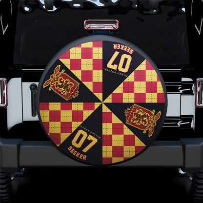 HP Spare Tire Cover HP 07 Seeker Gryffindor House Crest Tire Covers Black Red