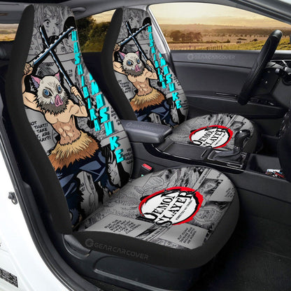 Demon Slayer Car Seat Covers Hashibira Inosuke Character Demon Slayer Seat Covers Gray