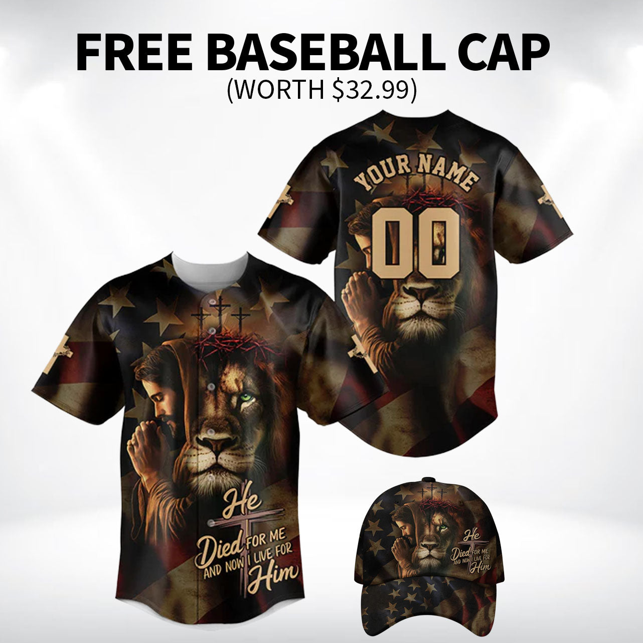 He Died For Me And Now I Live For Him Baseball Jersey Bundle