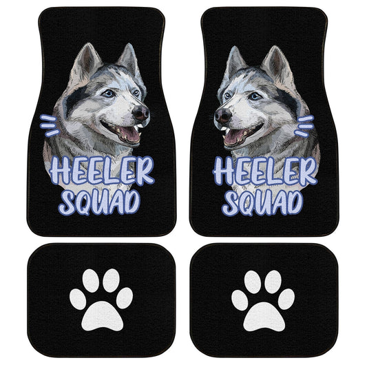 Dog Car Floor Mats Cute Heeler Squad Husky Dog Pawprint Pattern Car Mats