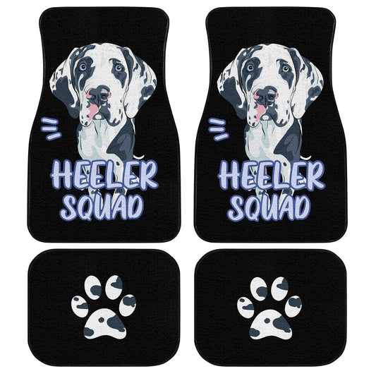 Dog Car Floor Mats Cute Heeler Squad Great Dane Dog Pawprint Pattern Car Mats