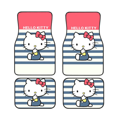 Hello Kitty Car Mats Hello Kitty Sitting Stripes Pattern Car Floor Mats White Pink