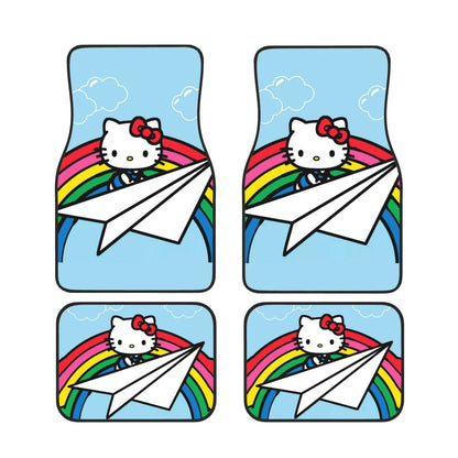 Hello Kitty Car Mats Hello Kitty Flying On Paper Plane Car Floor Mats Colorful