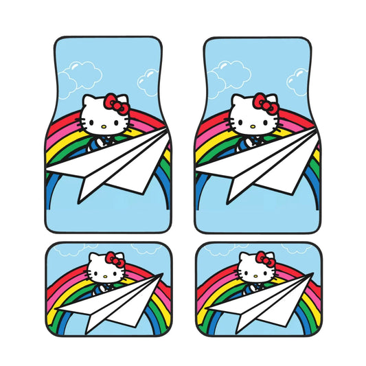 Hello Kitty Car Mats Hello Kitty Flying On Paper Plane Car Floor Mats Colorful