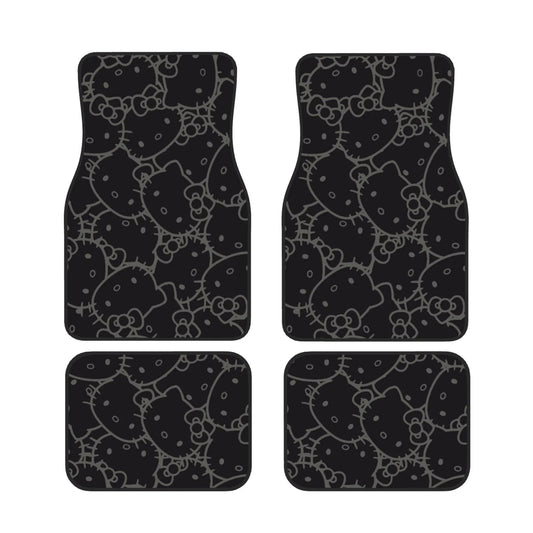 Hello Kitty Car Mats Hello Kitty Face Doodle Pattern Car Floor Mats Black