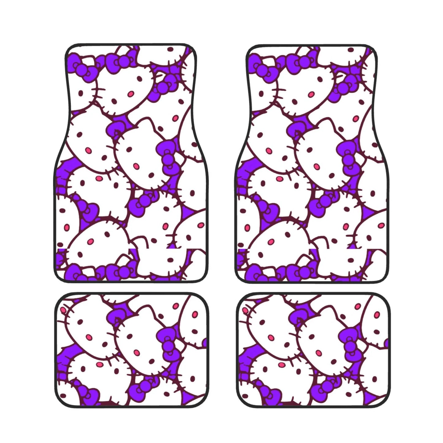 Hello Kitty Car Mats Purple Bowtie Hello Kitty Doodle Pattern Car Floor Mats White