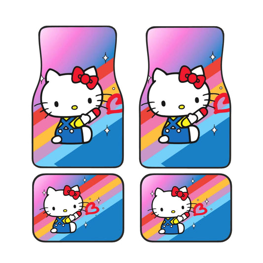 Hello Kitty Car Mats Hello Kitty Drawing Heart On Rainbow Car Floor Mats Colorful