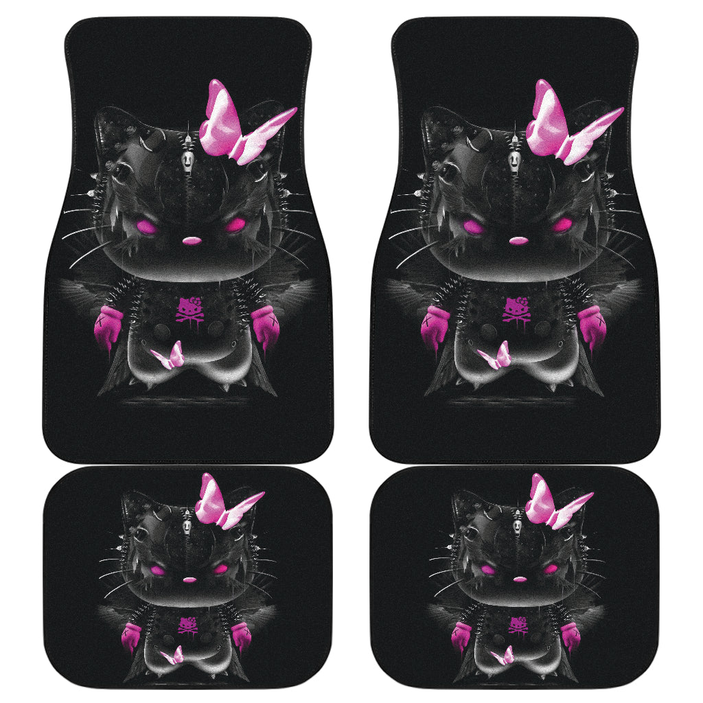 Hello Kitty Car Mats Hello Kitty As Cool Warrior Car Floor Mats Black Pink