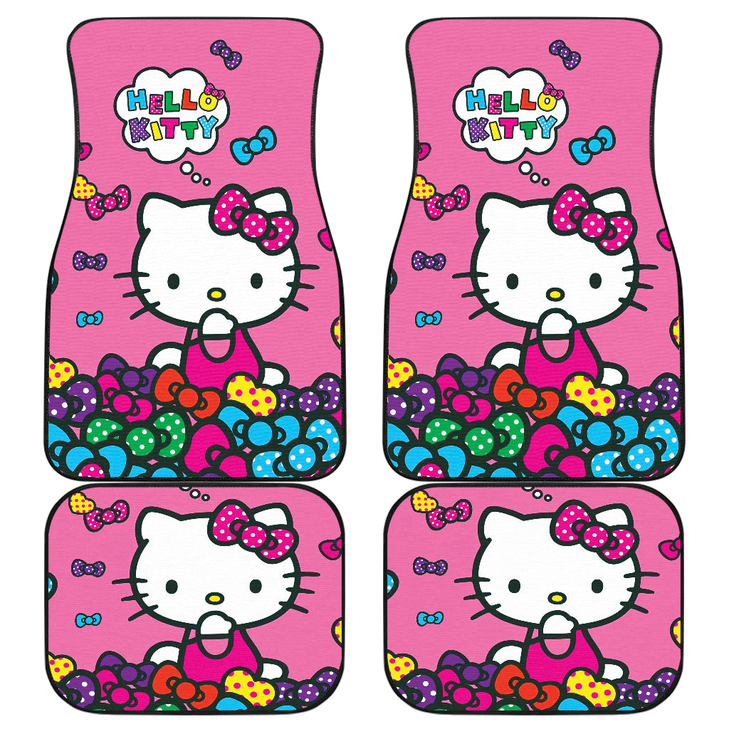 Hello Kitty Car Mats Hello Kitty Rainbow Bowtie Pattern Car Floor Mats Colorful