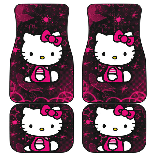 Hello Kitty Car Mats Hello Kitty Sitting Butterfy Star Pattern Car Floor Mats Black Pink