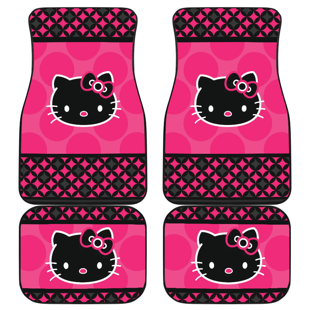 Hello Kitty Car Mats Hello Kitty Face Diamonds Pattern Car Floor Mats Black Pink