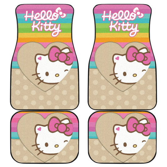 Hello Kitty Car Mats Hello Kitty Blinking Eye Heart Shape Car Floor Mats Colorful