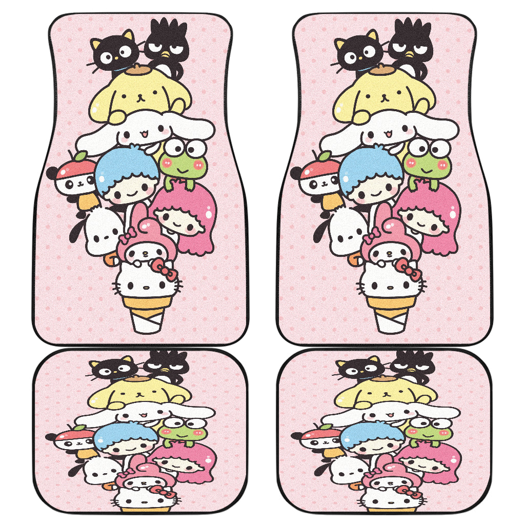 Hello Kitty Car Mats Hello Kitty With Friends Stacking Up Car Floor Mats Colorful