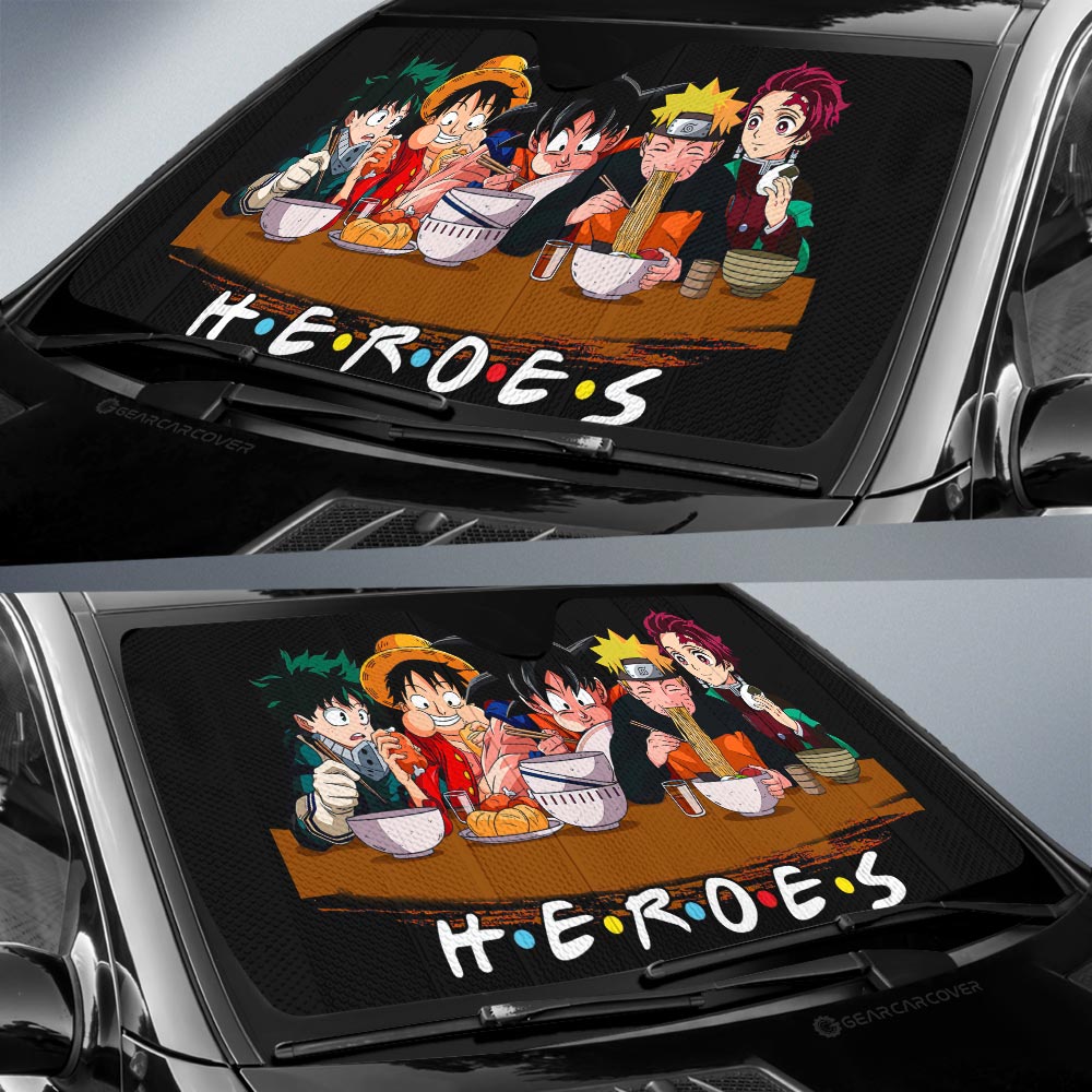 Heroes Mashup Car Sunshade Custom Car Accessories