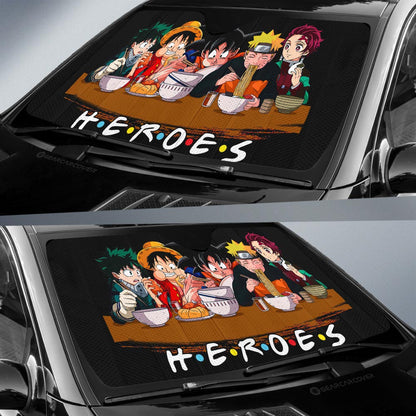 Heroes Mashup Car Sunshade Custom Car Accessories