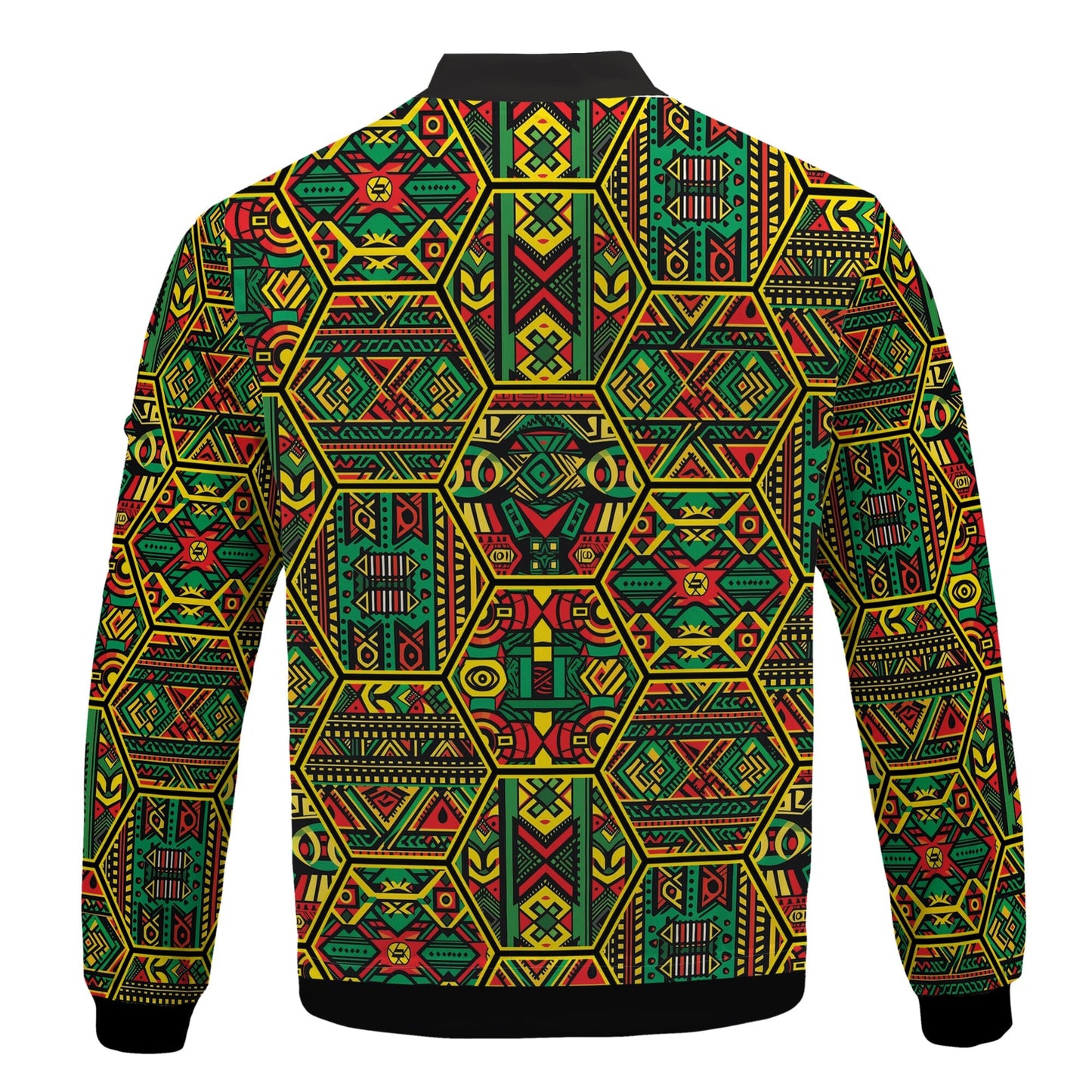 Africa Americans Bomber Jacket Hexagon Tribal African Patterns Bomber Colorful Unisex