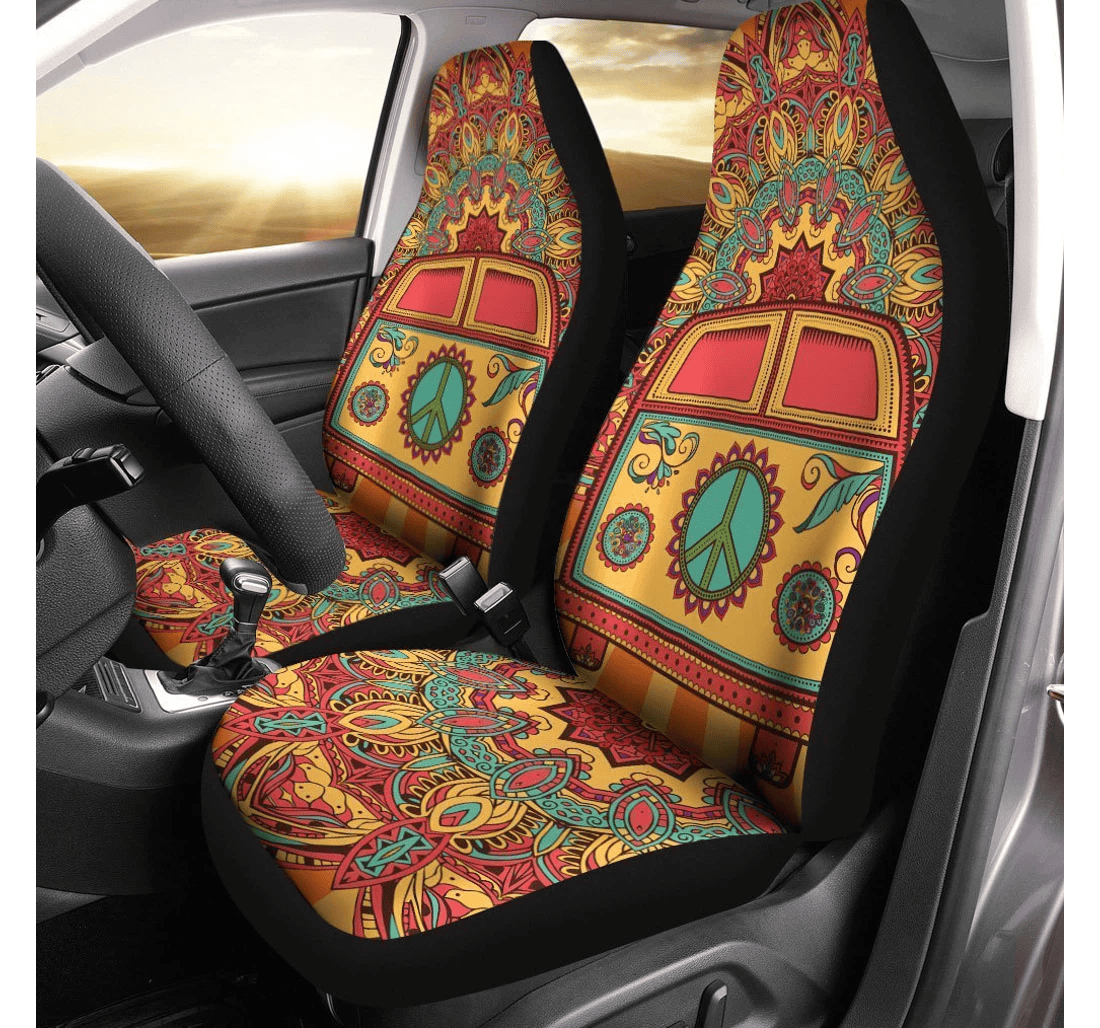 Hippie Car Seat Covers Hippie Van Peace Symbol Seat Covers Colorful