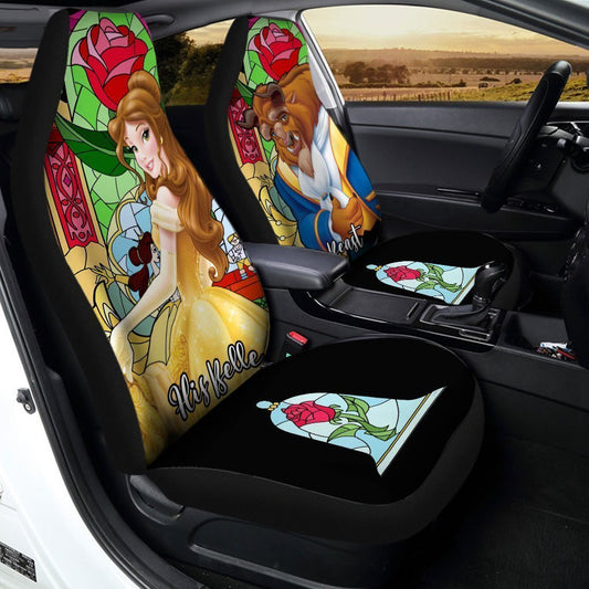 Beauty And The Beast Car Seat Covers DN His Belle Her Beast Seat Covers Colorful