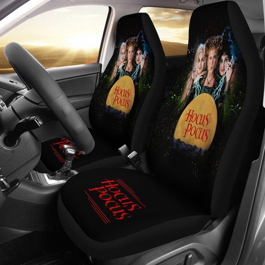 Hocus Pocus Car Seat Covers Hocus Pocus Characters Graphic Seat Covers Black