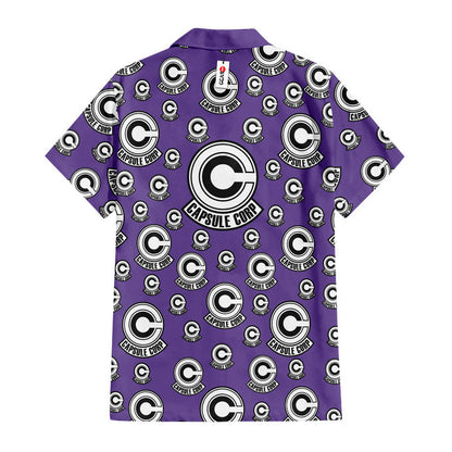 Dragon Ball Hawaii Shirt Capsule Corp Symbols Dragon Ball Hawaiian Shirt Purple Unisex