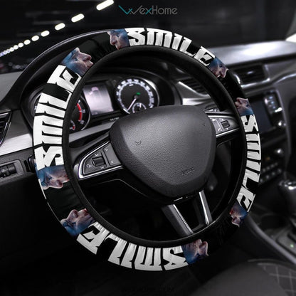 Joker Steering Wheel Cover Smile Joker Crying Black Tear Driving Wheel Cover Black White