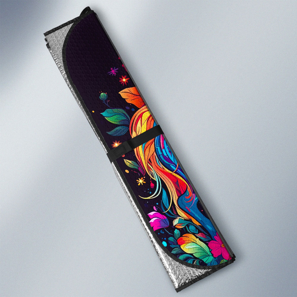 Horse Floral Car Sunshade Custom Car Accessories