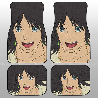 SGhibli Car Mats SGhibli Howl Jenkins Pendragon Face Graphic Car Floor Mats Pink Black