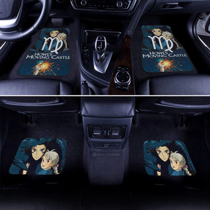 SGhibli Car Mats SGhibli Howl Moving Castle Scene Graphic Car Floor Mats Blue